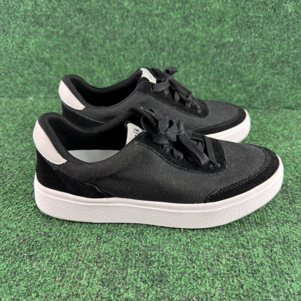 Kizik Unisex Prague Black Low Top Lace-Up Sneaker Shoes Size M7 W8.5